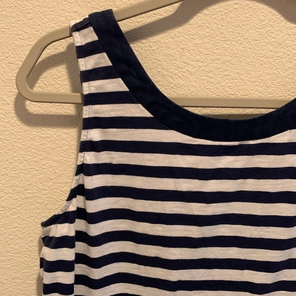 Tommy Bahama Womens Nautical Stripe Midi Dress.  Exposed Zipper/See measurements